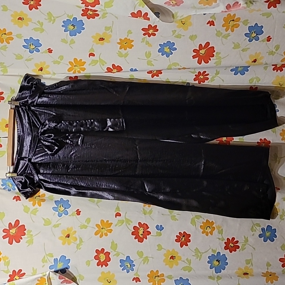 Torrid 4 wide leg black satin tie belt pocket pants
